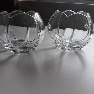 Set of 2 orrefors Sweden candle holders